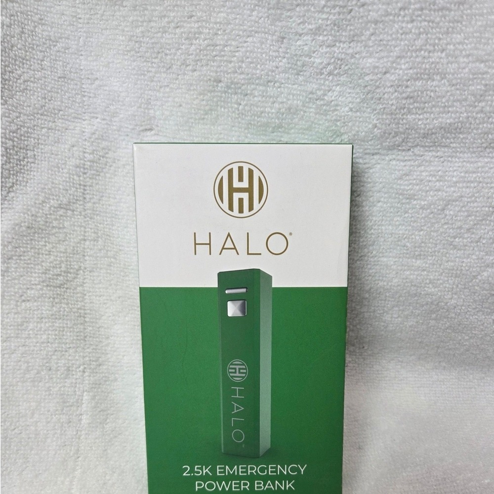 HALO‎ 2.5k Emergency Power Bank Green USB-A, USB-C cable travel Brand New